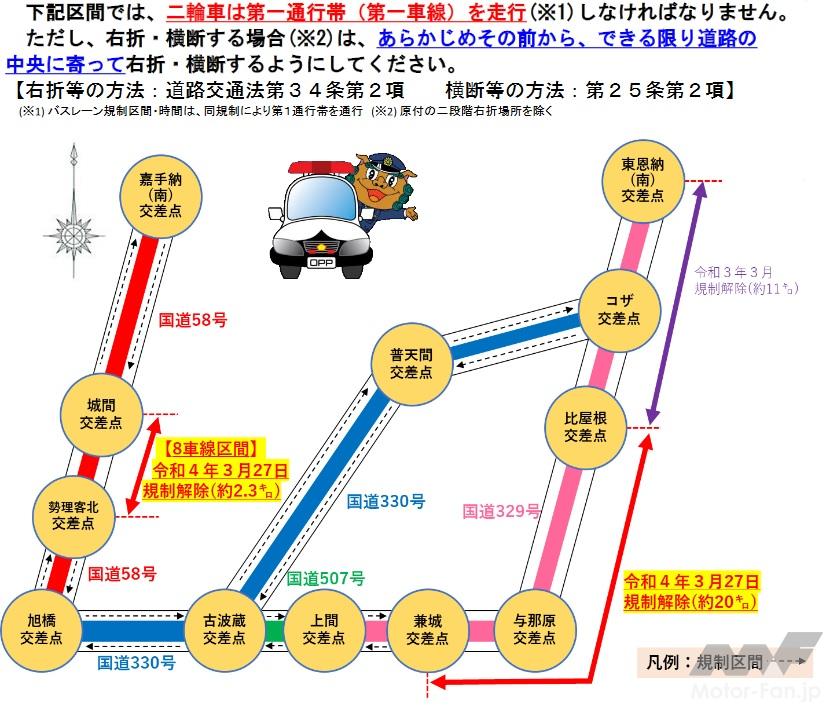 「沖縄県の不思議な交通ルール、「バイクは第1通行帯を走れ規制」。観光ライディングは注意が必要です！　」の2枚目の画像