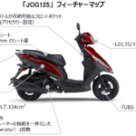 「ヤマハから新型二種スクーターJOG125が登場！　ポイントは95kgの軽量ボディと軽やか10インチタイヤ、価格もかなり安めの設定｜アクシスZとの違いは？」の18枚目の画像ギャラリーへのリンク