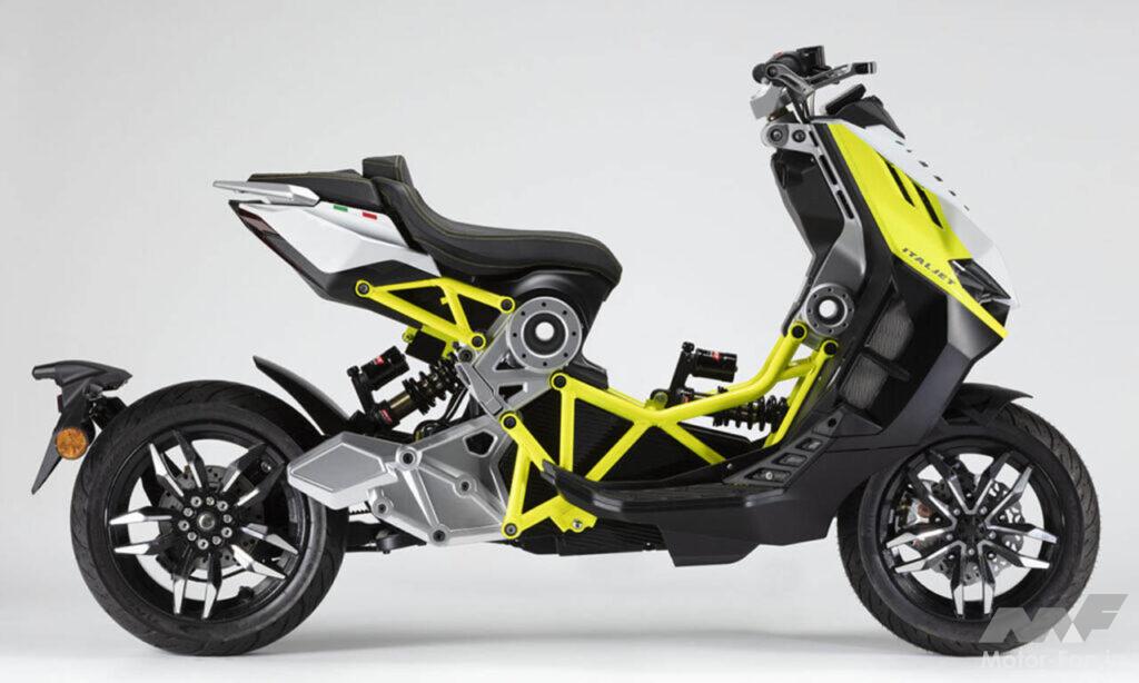 「お次は電動スクーター !?　イタルジェット・ドラッグスターに排気量125cc相当の電動モデルが登場！「# e01 エレクトリック」【EICMA2022】」の2枚目の画像
