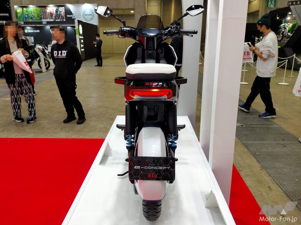 「大手チェーンメーカー「D.I.D」が電動バイクを製作！　外装・フレーム・足周りは独自開発。e-CONCEPT｜大阪・東京モーターサイクルショー2023」の9枚目の画像