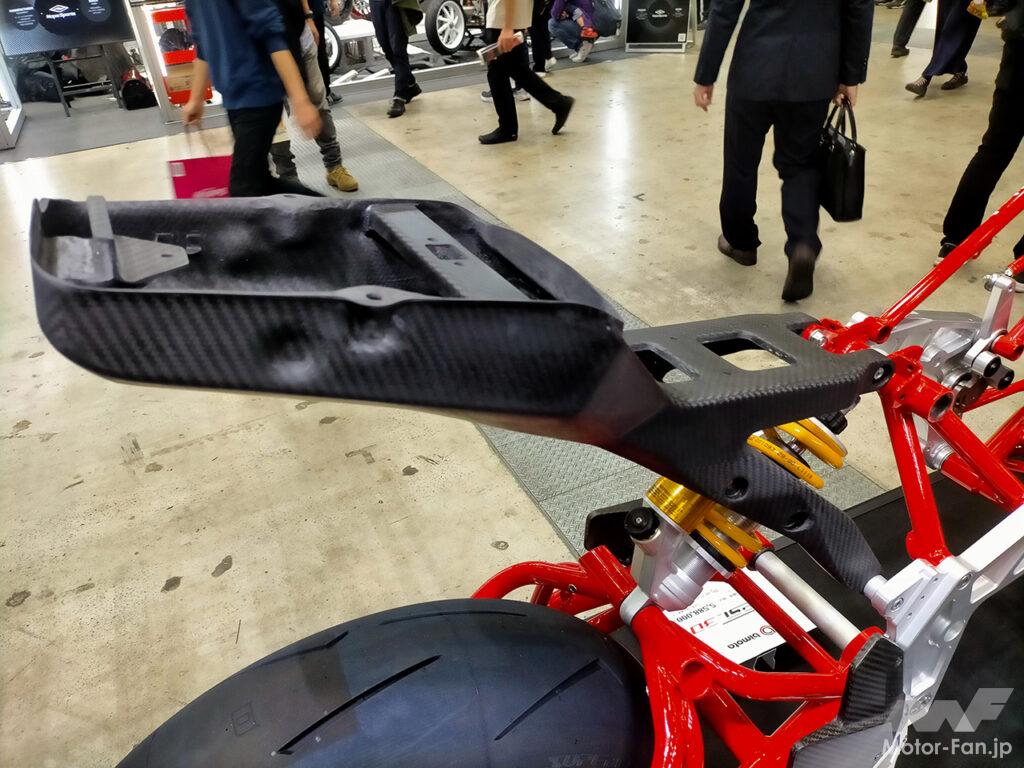 「イタリア車「ビモータ TESI-3D」はフロントにもスイングアームを装備！先進のハンドリング獲得に成功したフレーム＆足周りの構造を徹底チェック｜大阪・東京モーターサイクルショー2023」の15枚目の画像