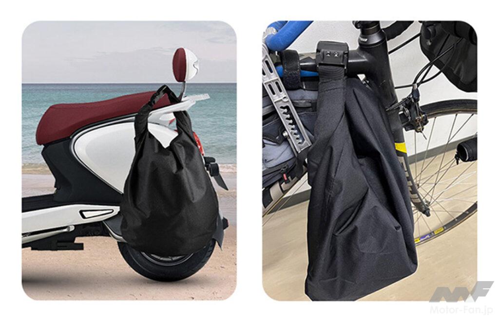 「バッグ風だから便利なヘルメット収納ケース｜撥水加工で雨に強く、固定バックルは盗難抑止の簡易ダイヤル式ロック採用」の6枚目の画像