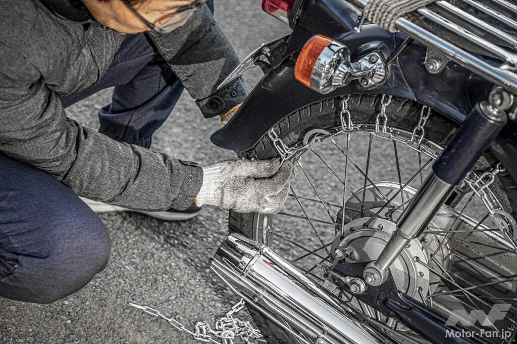 「【07】ホンダ スーパーカブ50にスノーチェーンを巻いて、雪道を実際に走ってみた。【チェーン走行編】　」の20枚目の画像