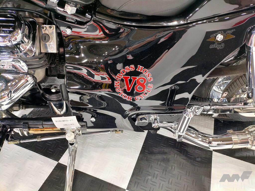 「5,730cc、V型8気筒OHVエンジンのバイク。乾燥重量は498kg！　米国のBOSS HOSS（ボスホス）｜モーターサイクルショー2024」の10枚目の画像