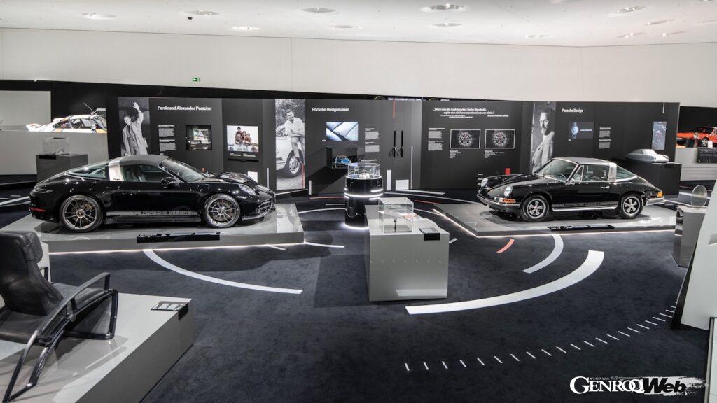 特別展で公開される「911 エディション 50Y ポルシェデザイン」と「911 S 2.4 タルガ」。