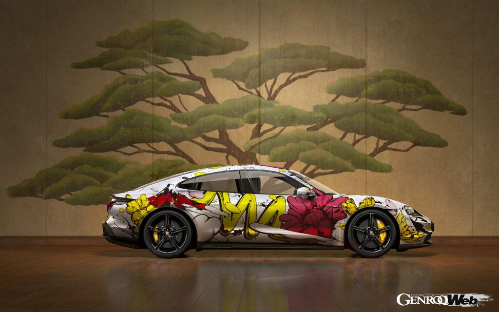 アーティストのSHUN SUDOが手掛けたポルシェ タイカンのアートカー