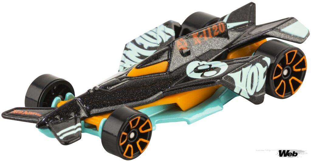 Hot Wheels Bad to the Blade Katana, Black Sparkle with Orange and Teal Green Trim