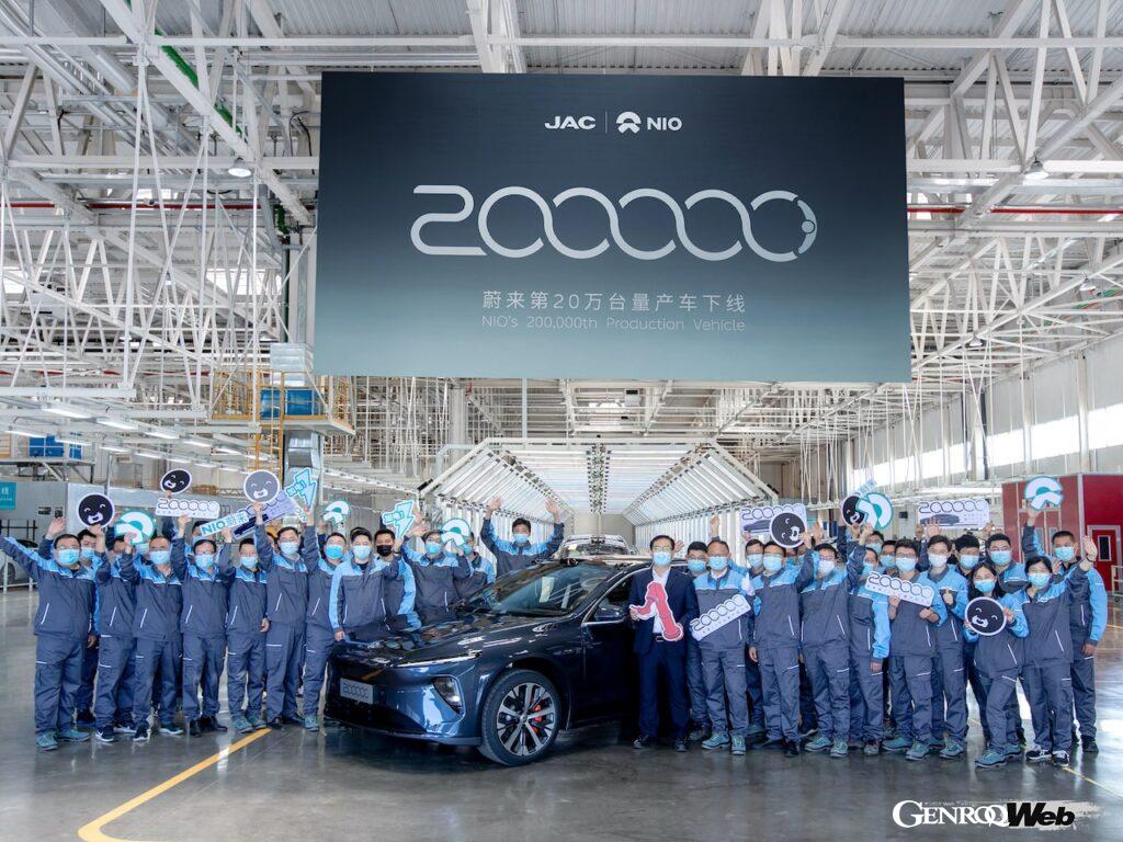 中国・合肥市を拠点とするNIOは、2018年から市販モデルの生産をスタートすると、わずか4年で20万台に到達した。