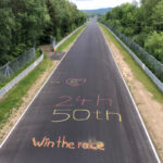 アントニウスブーヒェ手前の橋の上からニュルブルクリンクのストレートを望む。今年は24時間レースの50周年だった。