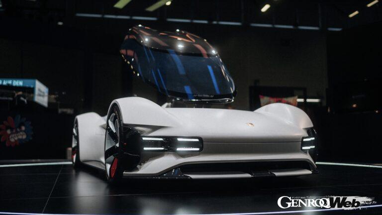 『グランツーリスモ7』のためにポルシェが開発したフルEV2シータースポーツカー「ビジョン グランツーリスモ」が、ゲームズコム 2022で展示されている。