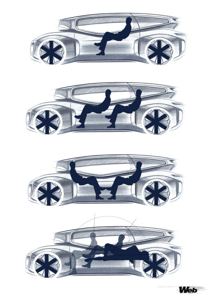 「「ガルウィングのMPV!?」フォルクスワーゲンが提案する電気自動車は居間にも寝室にも変身できる」の24枚目の画像