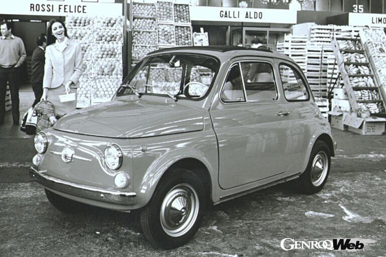 1957年に発売されたヌオーヴァ・チンクェチェント。今日本でオリジナルのチンクェチェントとして認識されているのはこのモデルである。