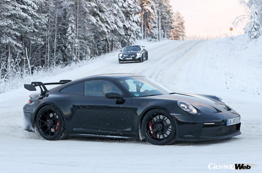 「【スクープ！】「新形状のリヤバンパー導入？」寒冷地テストを実施する「ポルシェ 911 GT3」」の5枚目の画像