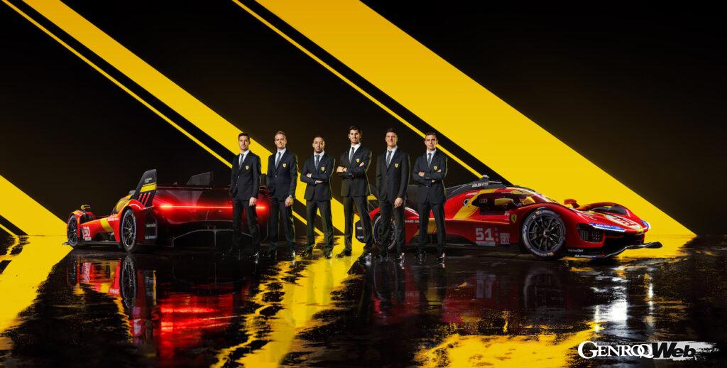 2023年の世界耐久選手権ル・マン・ハイパーカーで、フェラーリ 499Pをドライブする6名のドライバー。