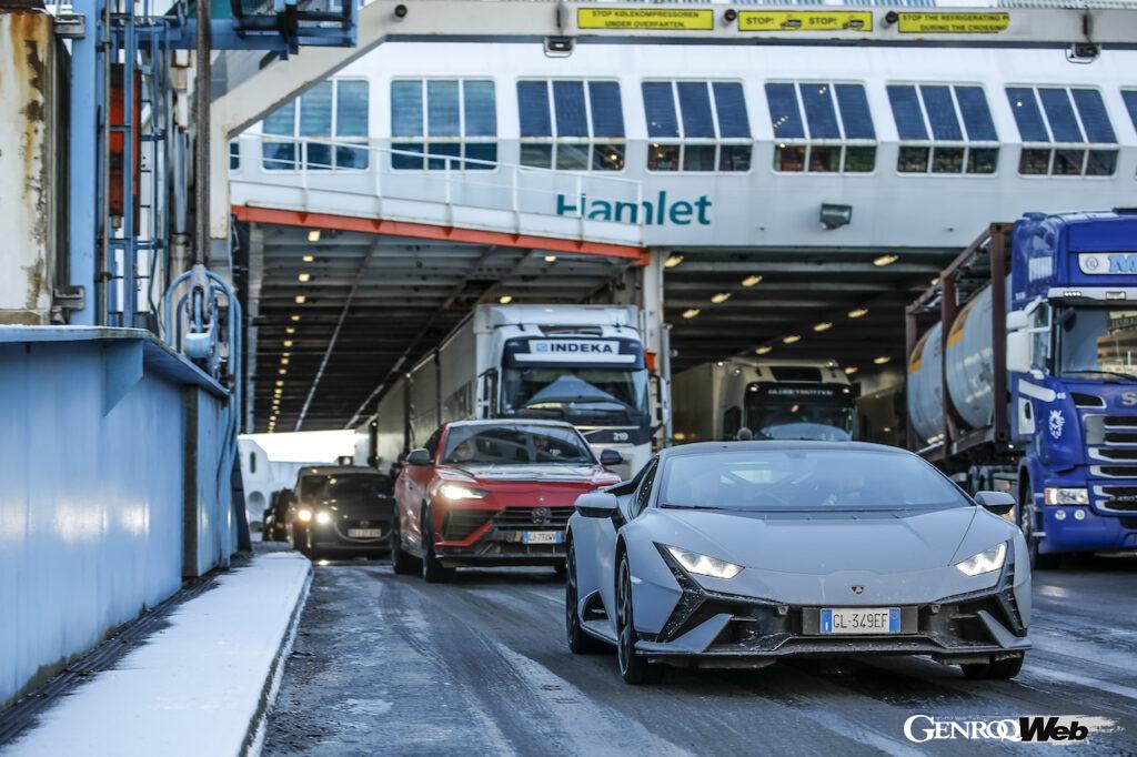 「「無謀にもほどがある？」ランボルギーニ12台が冬のデンマークとスウェーデンを駆け抜けるドライブイベントを走破」の15枚目の画像
