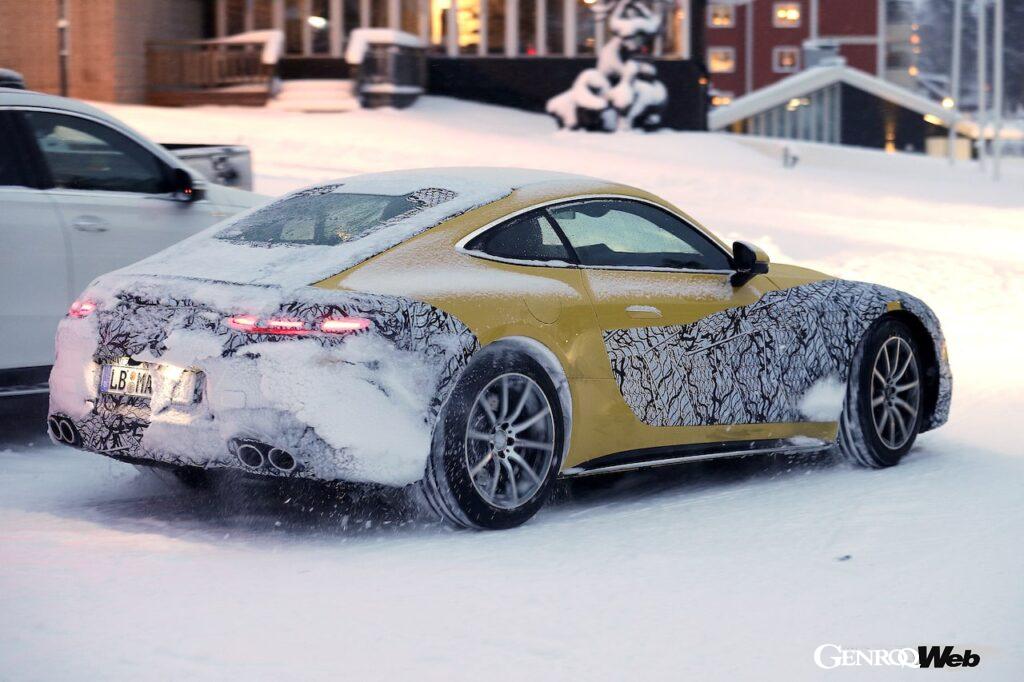 「【スクープ！】次期メルセデスAMG GT クーペがスウェーデン北部で寒冷地テストを実施」の9枚目の画像