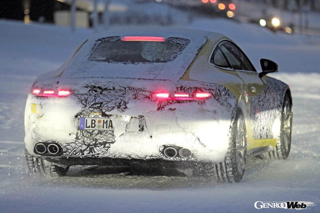 「【スクープ！】次期メルセデスAMG GT クーペがスウェーデン北部で寒冷地テストを実施」の12枚目の画像