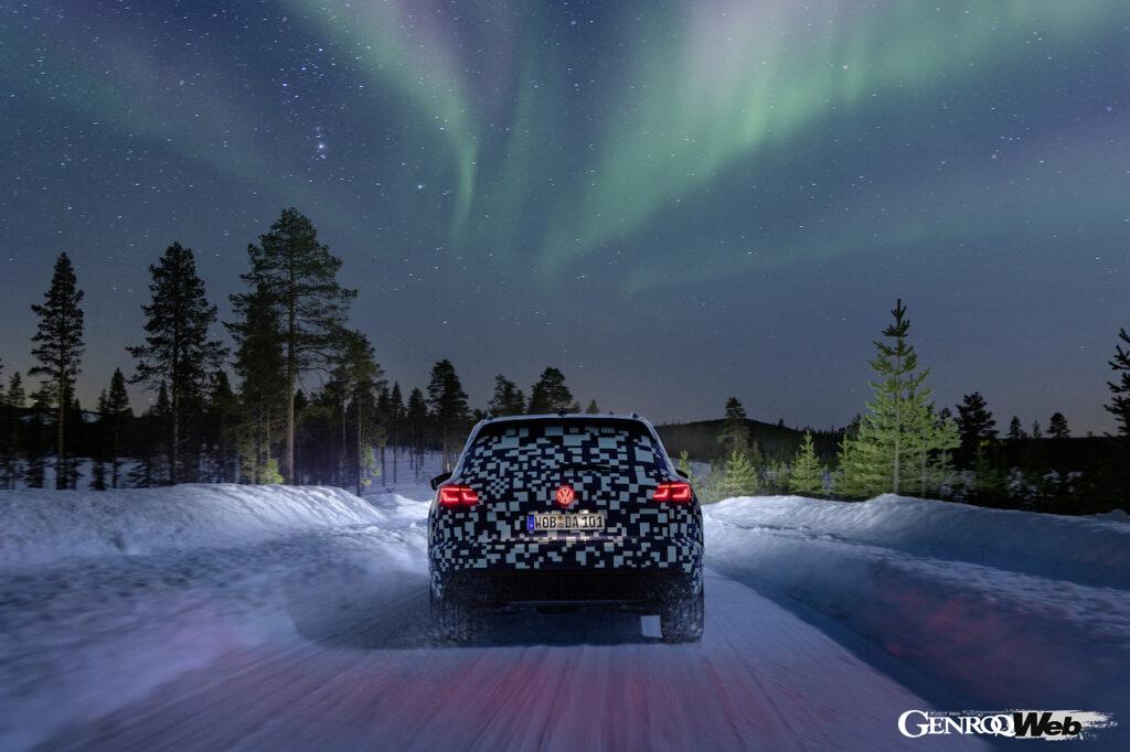 「「VWマークが光る？」改良新型フォルクスワーゲン トゥアレグのスウェーデン寒冷地テストで明らかに」の12枚目の画像