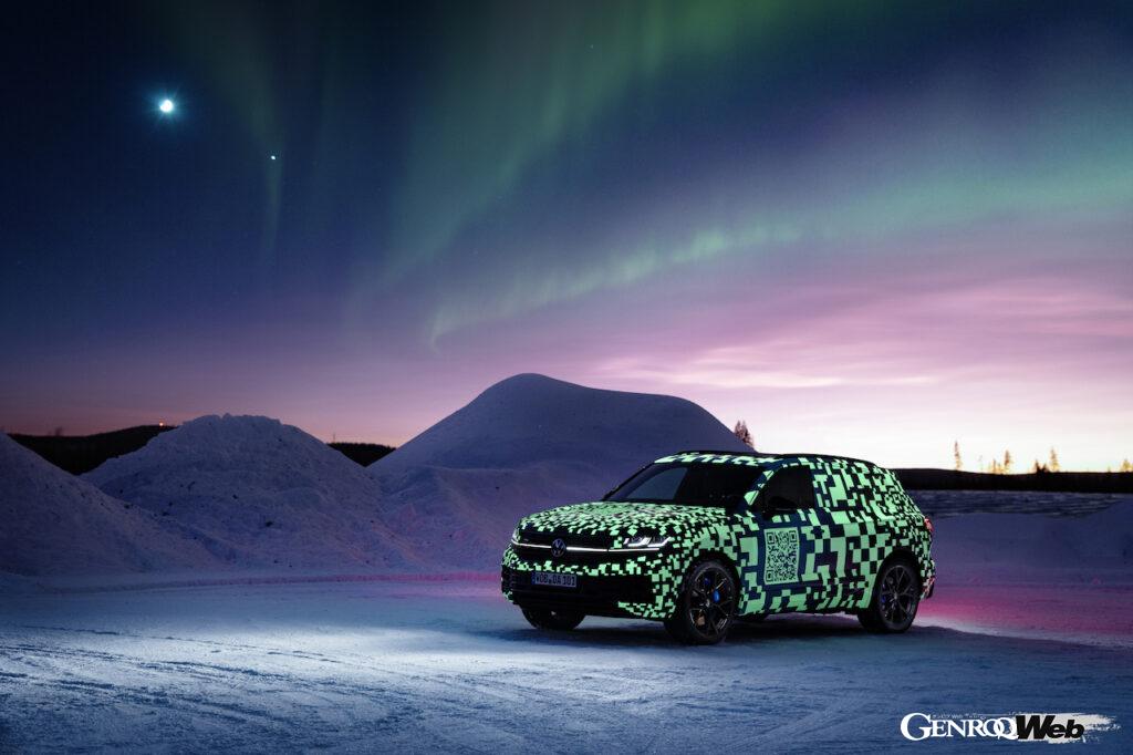 「「VWマークが光る？」改良新型フォルクスワーゲン トゥアレグのスウェーデン寒冷地テストで明らかに」の16枚目の画像