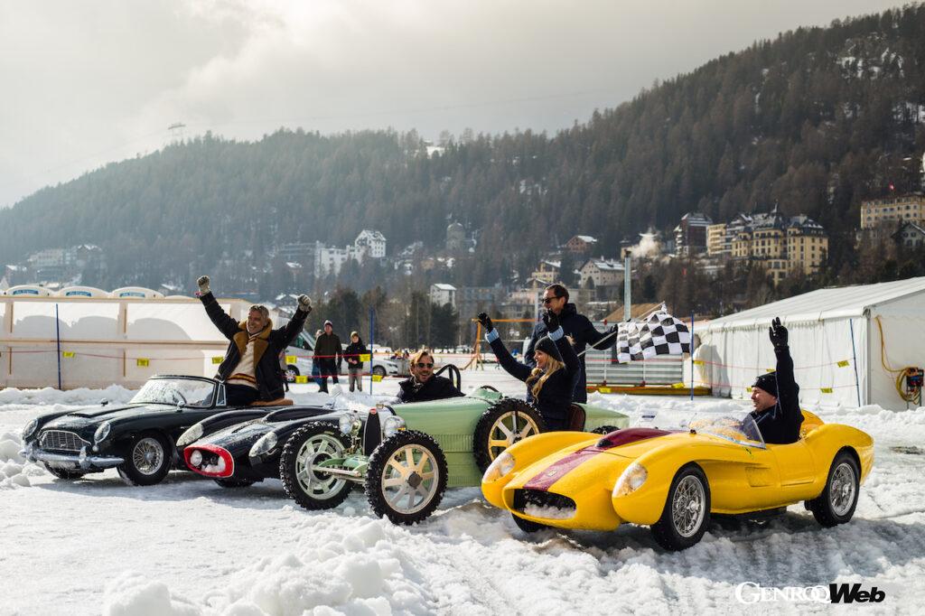 「「ザ・アイス・サンモリッツ」でリトルカー・カンパニーが開催した氷上試乗会でブガッティ、フェラーリ、アストンマーティンが共演」の7枚目の画像