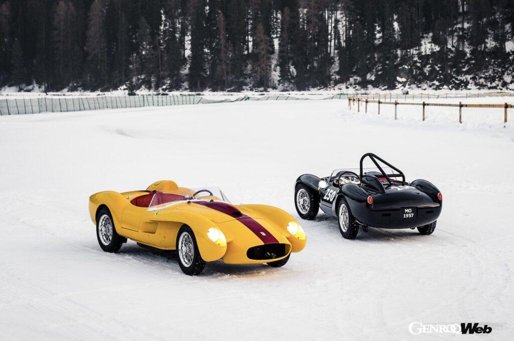 「「ザ・アイス・サンモリッツ」でリトルカー・カンパニーが開催した氷上試乗会でブガッティ、フェラーリ、アストンマーティンが共演」の2枚目の画像