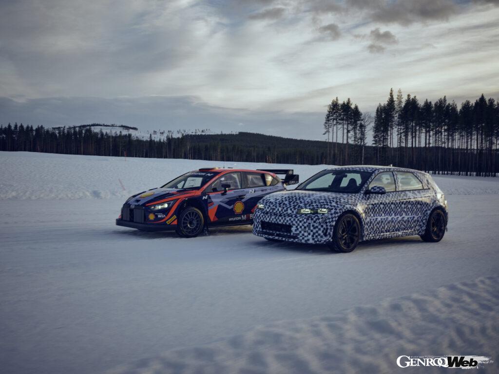 ヒョンデ i20 N WRCラリー1と比較テスト行う、「ヒョンデ アイオニック 5 N」。