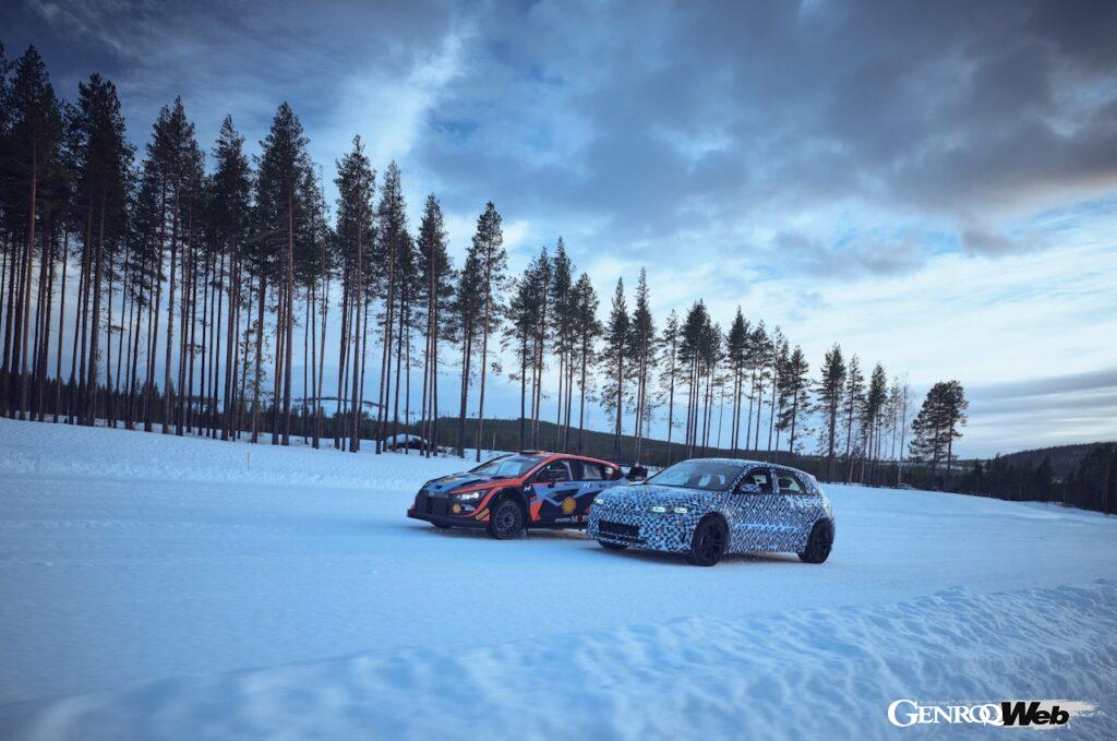 「ヒョンデ初のパフォーマンスBEV「アイオニック 5 N」がスウェーデンの北極圏で走行テスト【動画】」の34枚目の画像