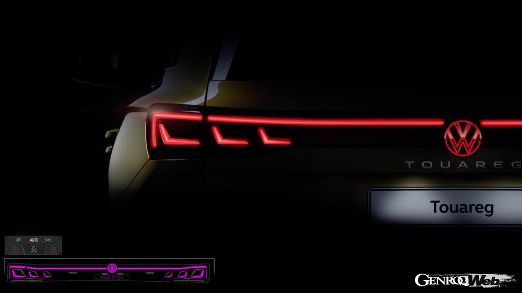 フロントの「IQ.ライト HDマトリック・スヘッドライト」に加えて、リヤには赤く光る「VW」ロゴを含むライトストリップを採用。ドイツ市場では初めて投入される機能となる。