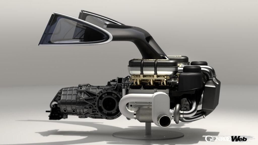 「ポルシェ 911 リイマジネイテッド by シンガー DLS ターボ」に搭載される3.8リッター水平対向6気筒ターボエンジン。