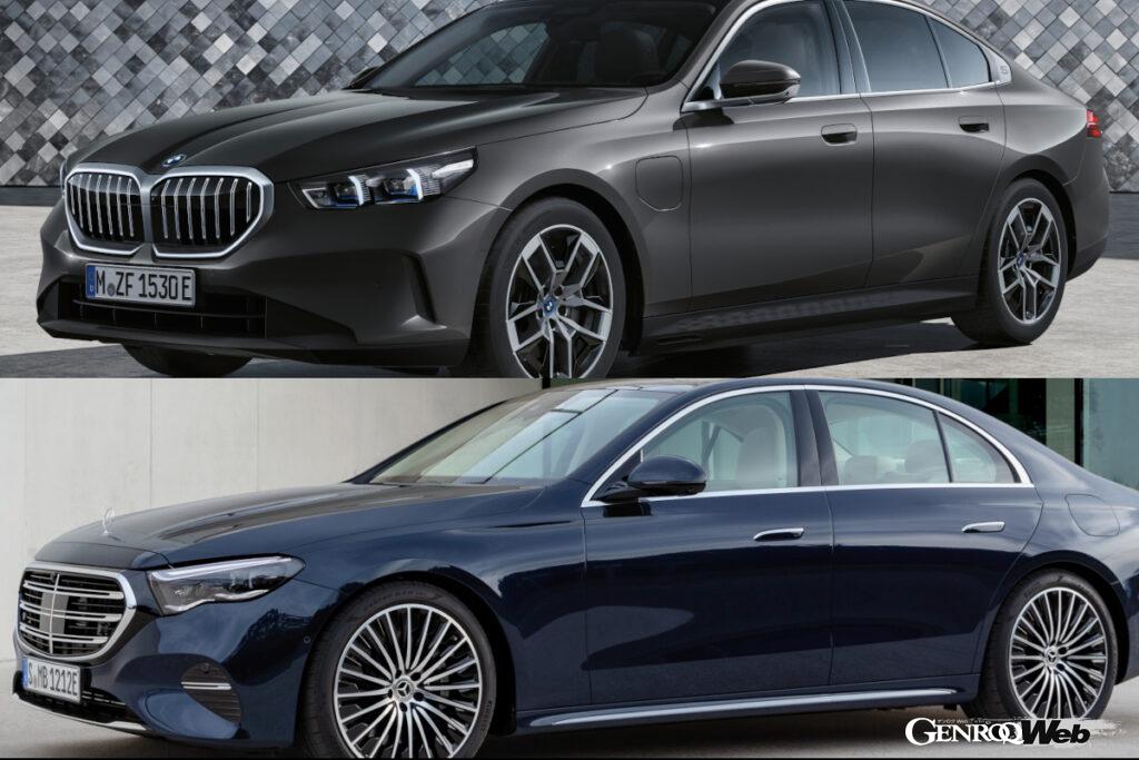 「新型「BMW 5シリーズ」と「メルセデス・ベンツ Eクラス」をディーゼルマイルドハイブリッド＋AWDで比較」の1枚目の画像