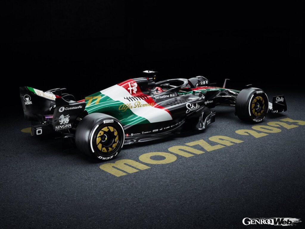 「アルファロメオ「33ストラダーレ」がイタリアGPのパドックに登場「F1マシンもスペシャルカラーリング採用」」の5枚目の画像