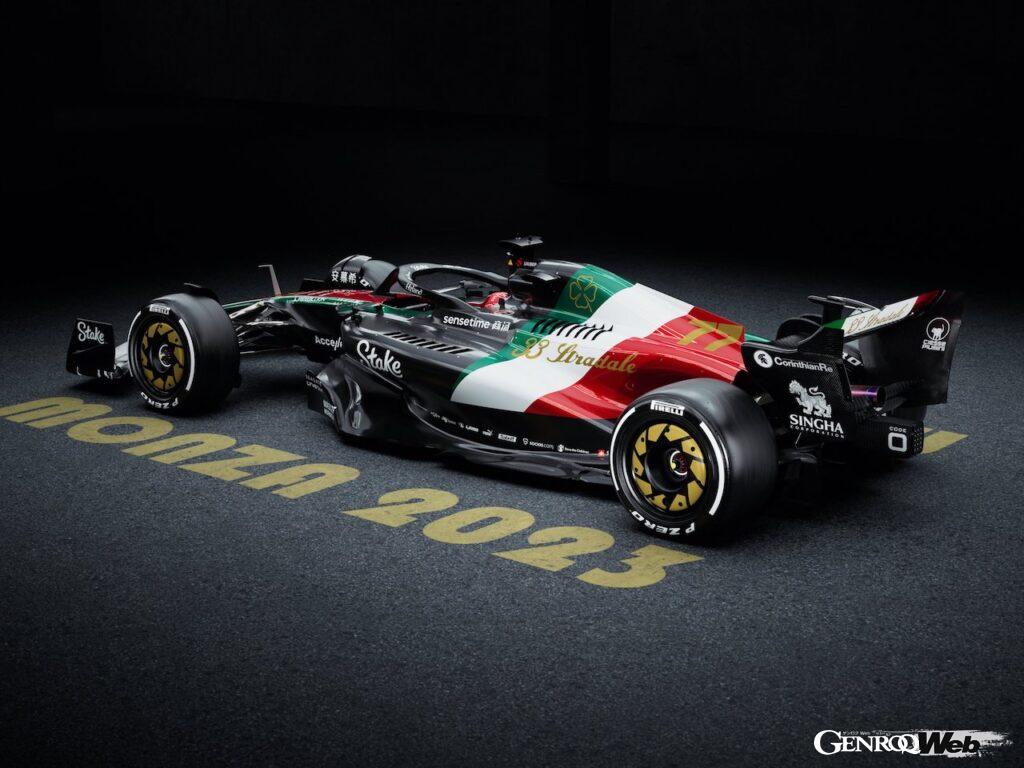 「アルファロメオ「33ストラダーレ」がイタリアGPのパドックに登場「F1マシンもスペシャルカラーリング採用」」の7枚目の画像