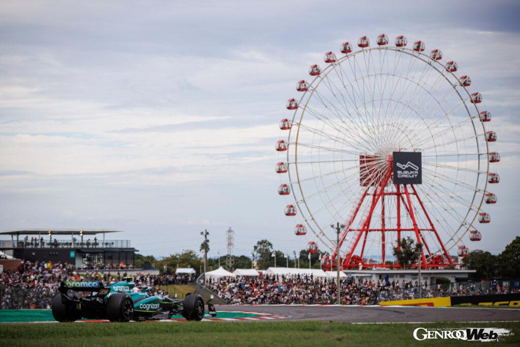 最終コーナーを駆けるフェルナンド・アロンソ。PHOTO／Aston Martin Aramco Cognizant Formula One