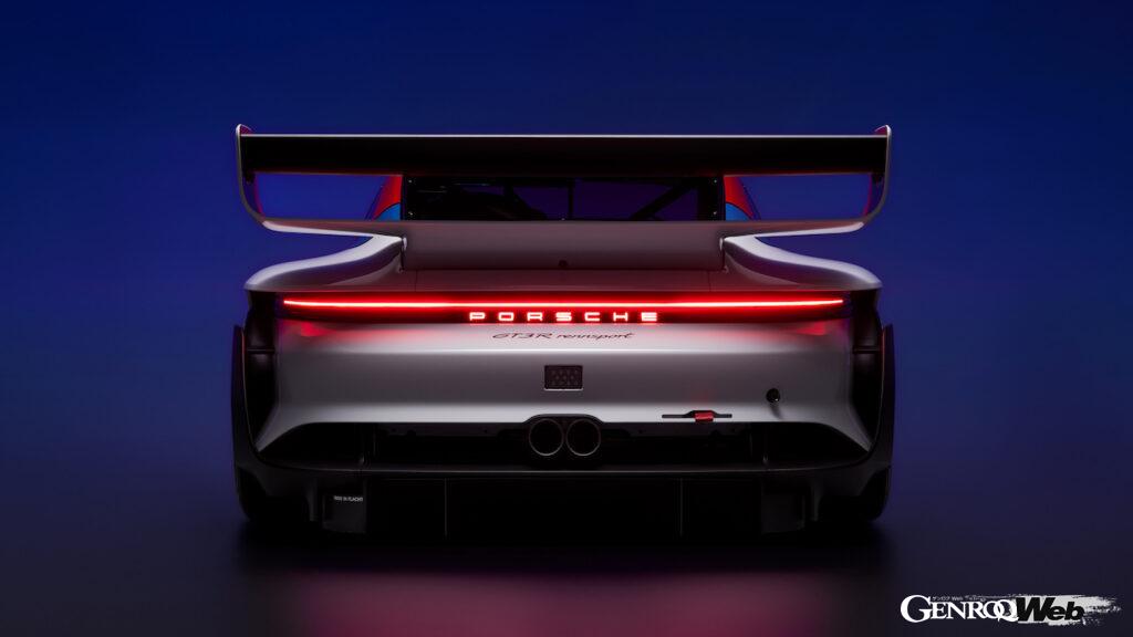 限定77台が製造されるトラックカー「ポルシェ 911 GT3 R レンシュポルト」のエクステリア。