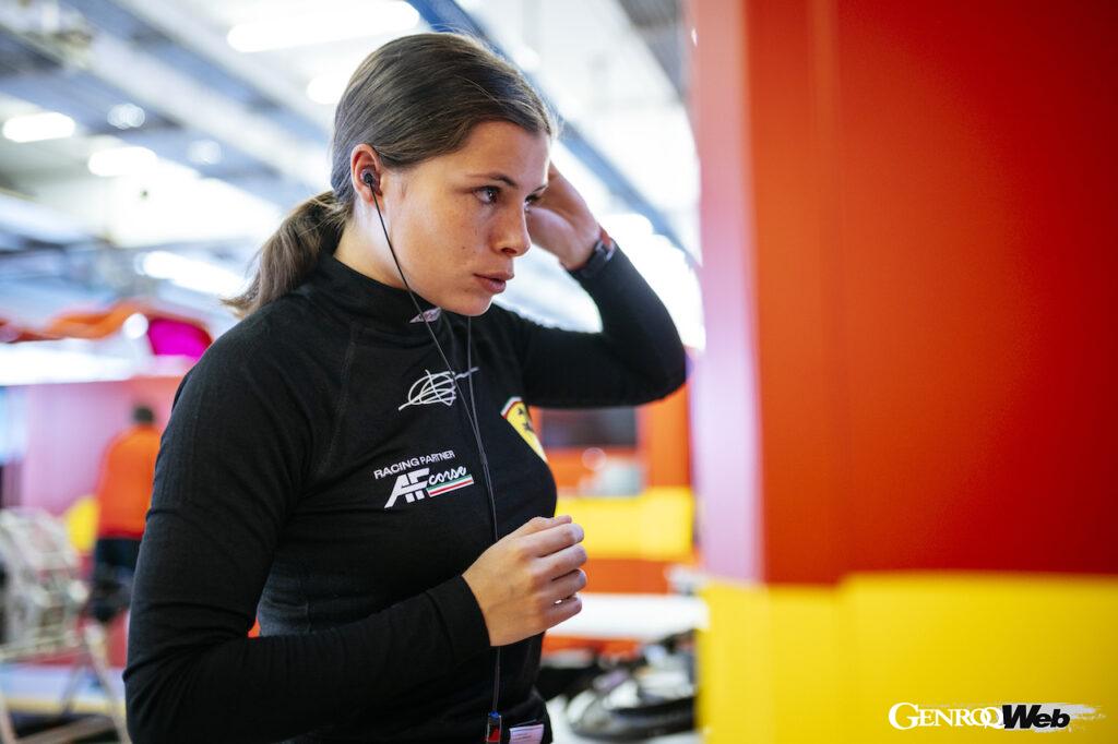 女性ドライバーとして、第3戦スパ・フランコルシャン6時間レースでLMGTE Amクラス優勝を達成リル・ワドゥ。今回のルーキーテストでは1分49’秒488のタイムを記録した。