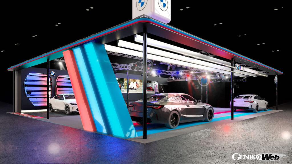 2024年の東京オートサロンにおいて、BMWは、M社のロゴを大胆にあしらったブースを展開する。