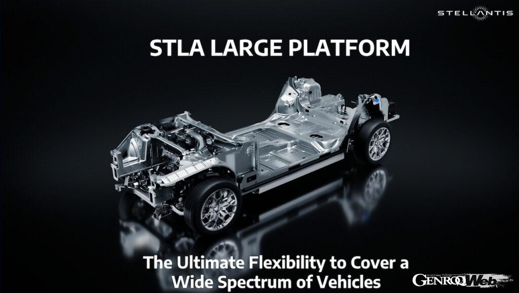 ステランティスが発表した、大型モデル用新型プラットフォーム「STLAラージ」。
