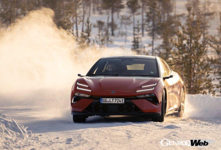 2024年後半のデリバリーに向けて、ロータスのフル電動GT「エメヤ」が、フィンランドの北極圏で最終テストを行った。
