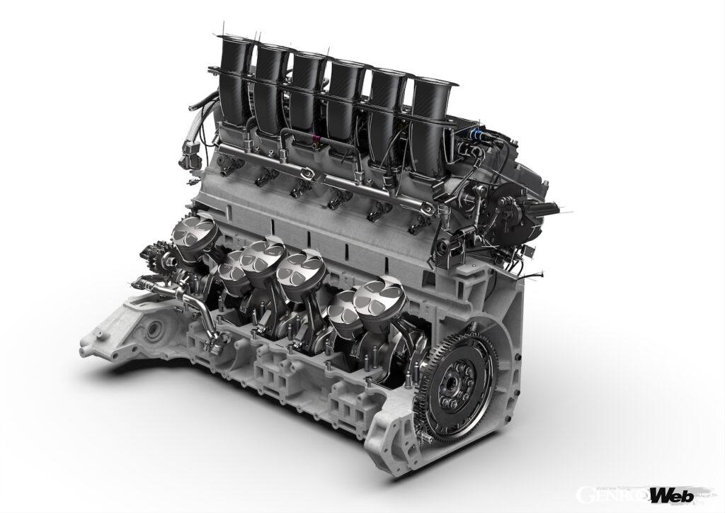 サーキット専用オープントップ「パガーニ ウアイラ R エボ」に搭載される6.0リッターV型12気筒エンジン。