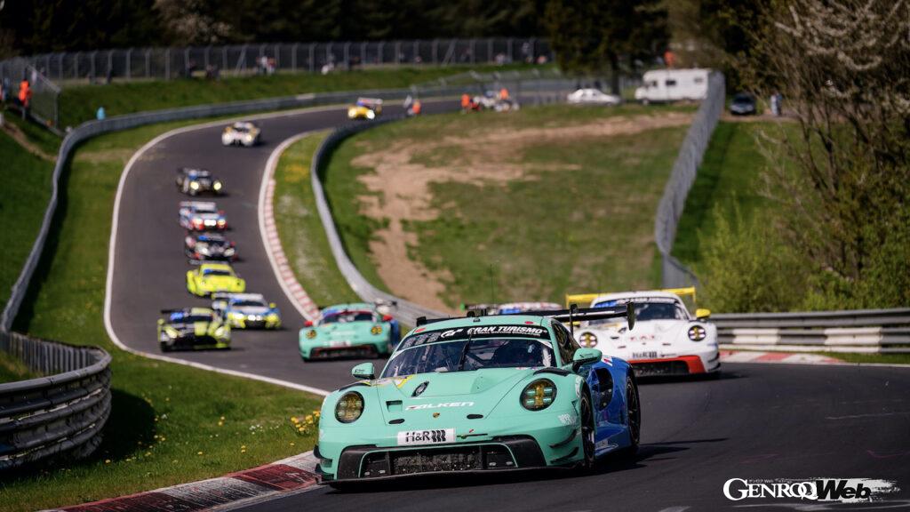 ニュルブルクリンク24時間予選レースに参戦した、ポルシェ 911 GT3 R。