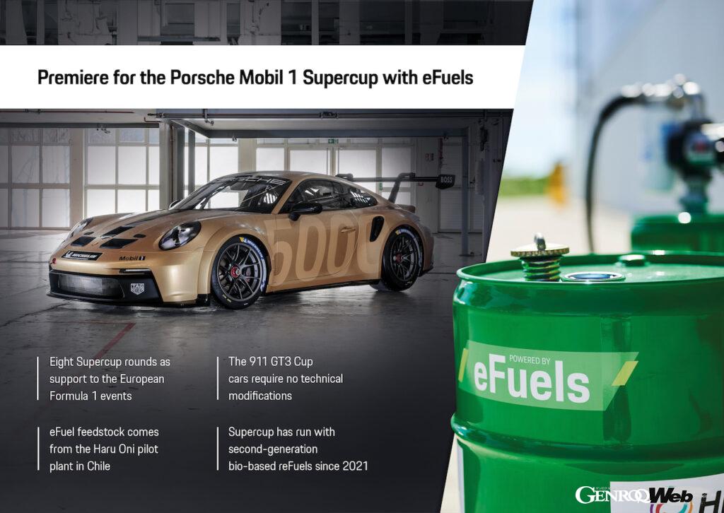 「ポルシェのワンメイクレース欧州戦に出場する「911 GT3 カップ」32台の燃料が「eフューエル」に」の1枚目の画像