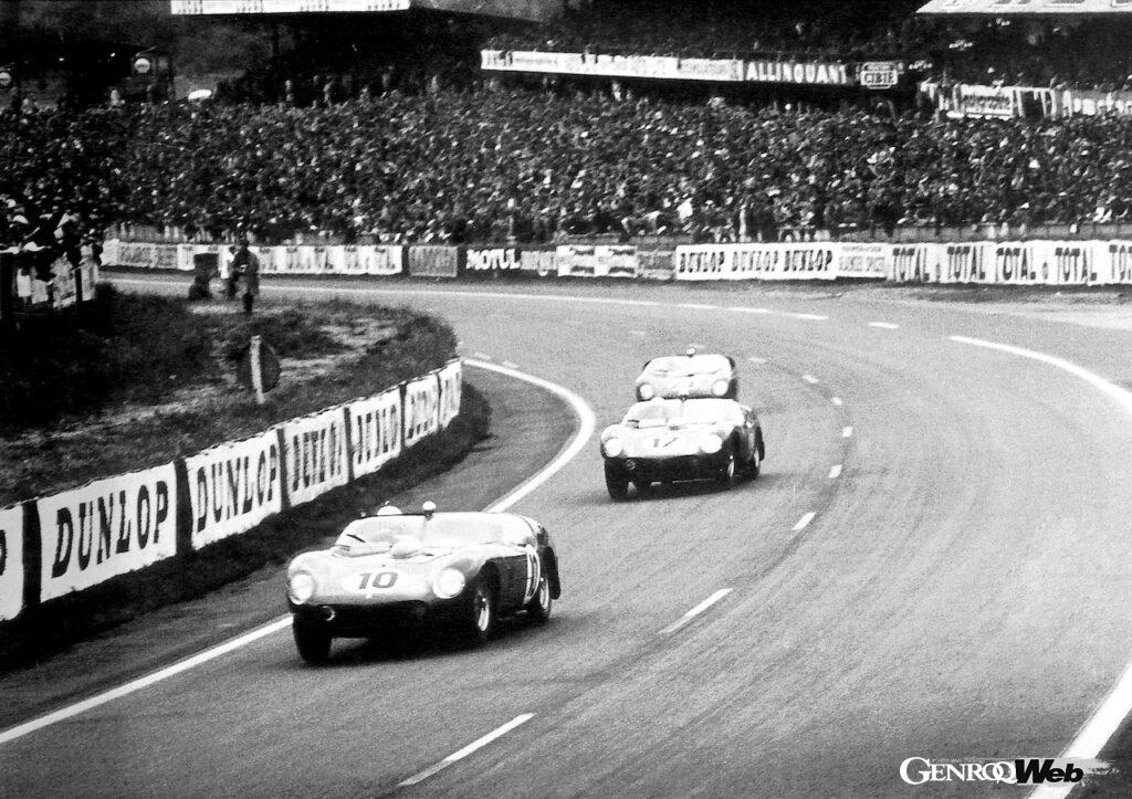 1960年代、フェラーリはル・マン24時間において6連覇を達成した。写真は1961年にオリビエ・ジェンデビアンとフィル・ヒルによって総合優勝を飾った、250 テスタロッサ。