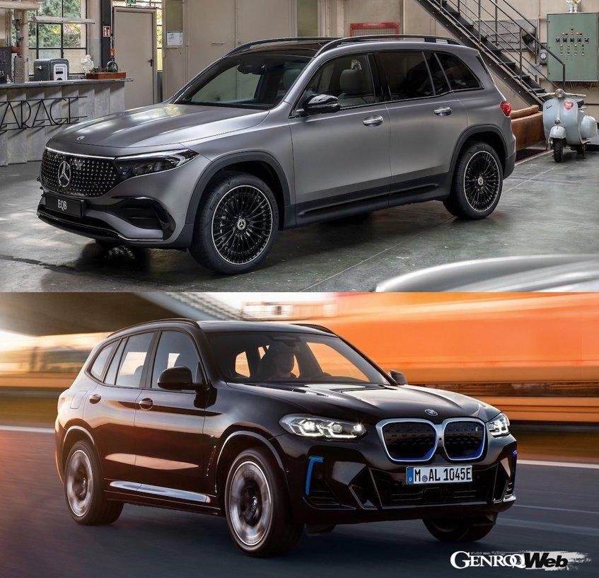 「価格の近いフル電動SUV「メルセデス・ベンツ EQB」「BMW iX3」は意外と競合するライバル関係？」の1枚目の画像