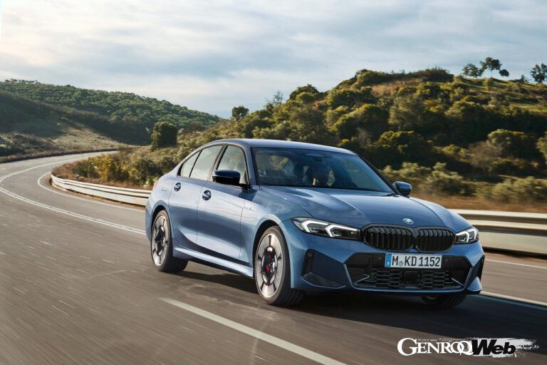 「BMW 3シリーズ セダン」一部改良モデルの走行シーン。