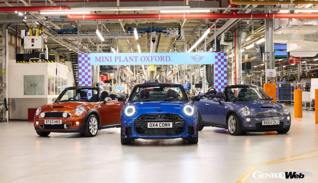 英国のオックスフォード工場において、新型「MINI クーパー コンバーチブル」の生産1号車がラインオフした。