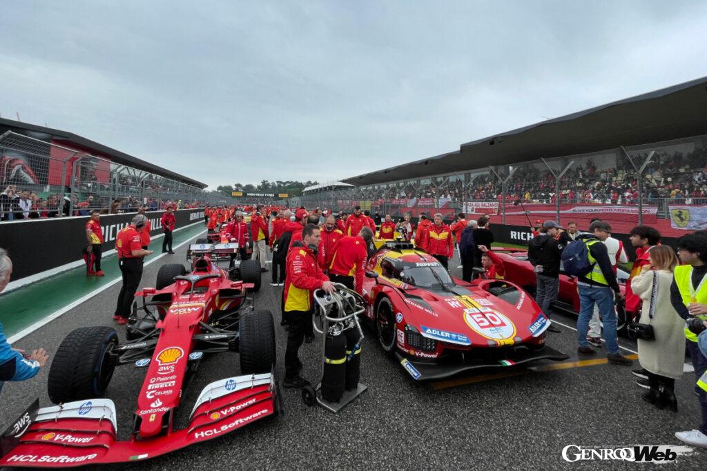 イモラ・サーキットで開催されたフェラーリのレーシングイベント「フィナーリ・モンディアーリ」。F1やWECで活躍するハイパーカーもデモランを披露した。