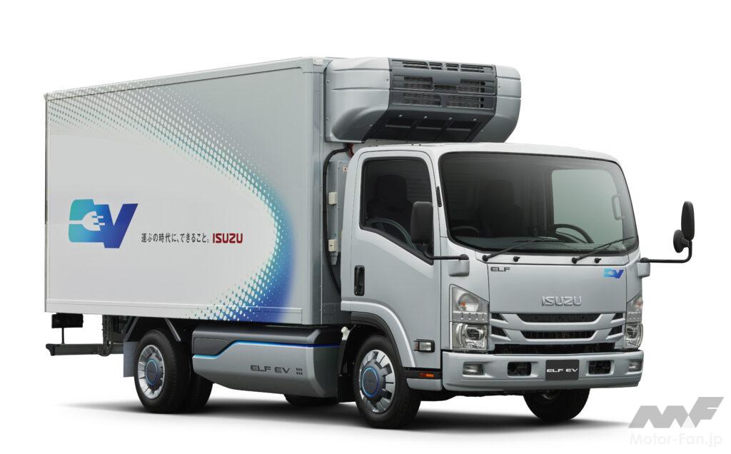 「「ジャパントラックショー2022」に、いすゞが「エルフEVモニター車」を出展。」の1枚目の画像