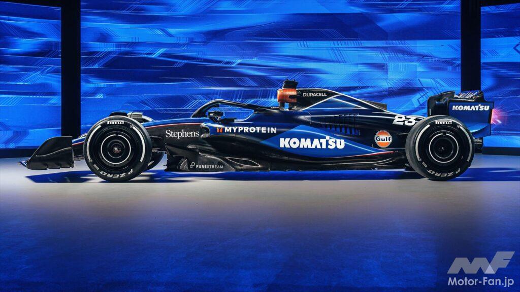 「名門ウィリアムズとコマツが再び提携！ 2024年型F1マシン「FW45」とともに複数年のパートナーシップ契約を発表」の2枚目の画像