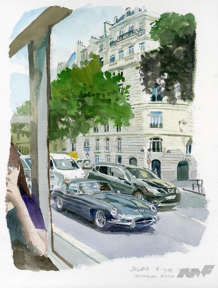「近くて遠い国のエトランゼ、パリに息づくイギリス車たち /溝呂木 陽の水彩カースケッチ帳【傑作選・その6】」の6枚目の画像