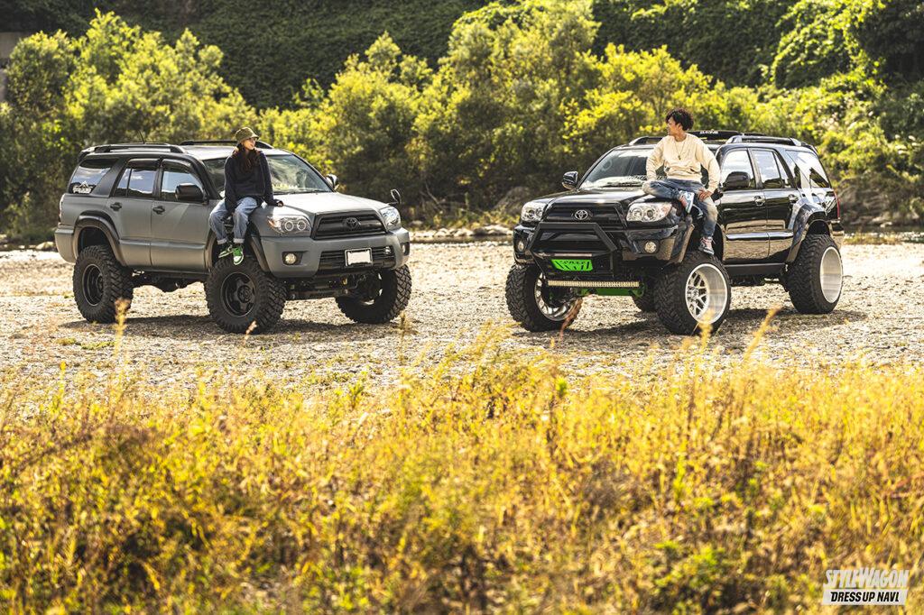 どっちがどっち 夫婦でハイラックスサーフ乗り Us系とワイルド系のカスタム215 スタイルワゴン ドレスアップナビ どっちがどっち 夫婦でハイラックスサーフ乗り Us系とワイルド系のカスタム215 スタイルワゴン ドレスアップナビ